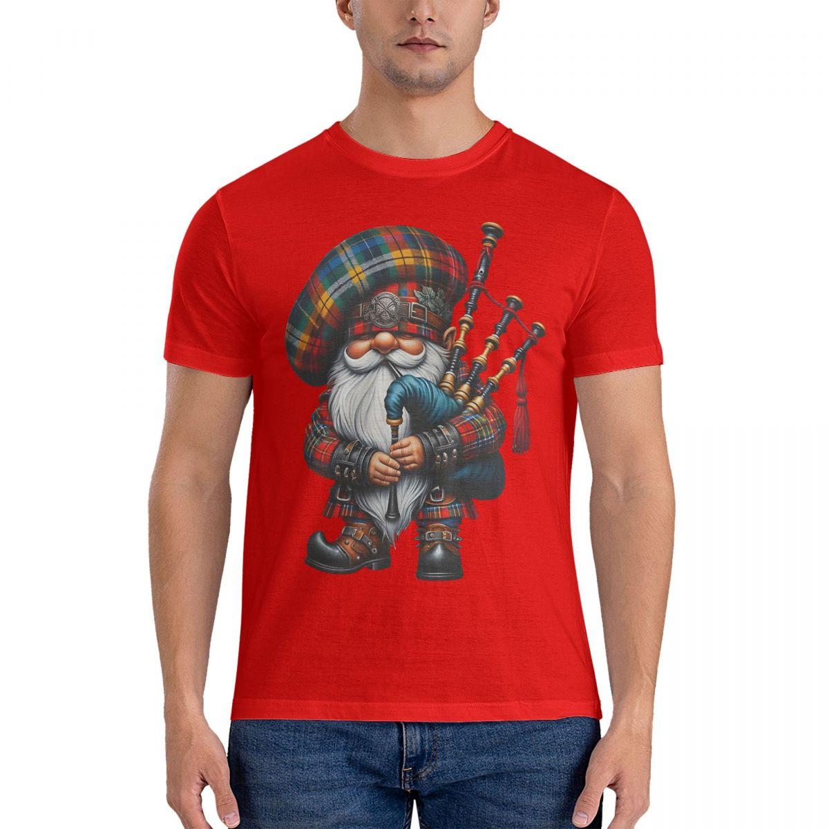 Mens Bagpiper Gnome Scottish Gnome With Bagpipes T Shirt Gnome Pure Cotton Clothing Casual Short Sleeve Shirt Gift Idea S