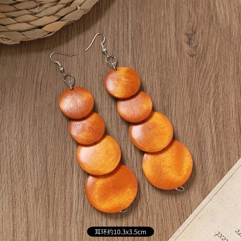 

Богемское деревянное ожерелье на ключицу, винтажные серьги Maillard, нишевые экзотические аксессуары для отпуска, женские