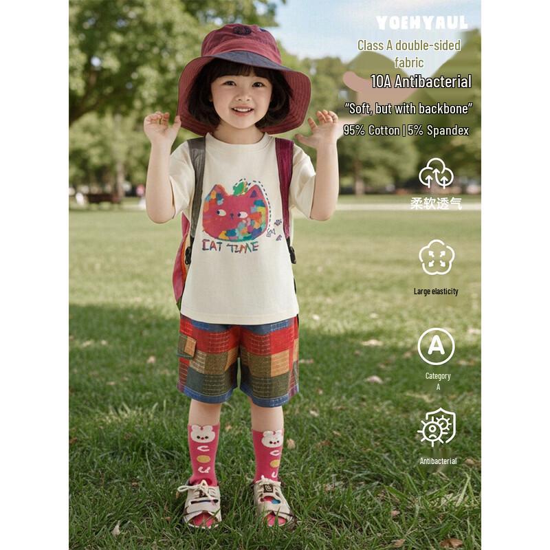 Girls  Summer Cartoon Short Sleeve T-Shirt 110 cm