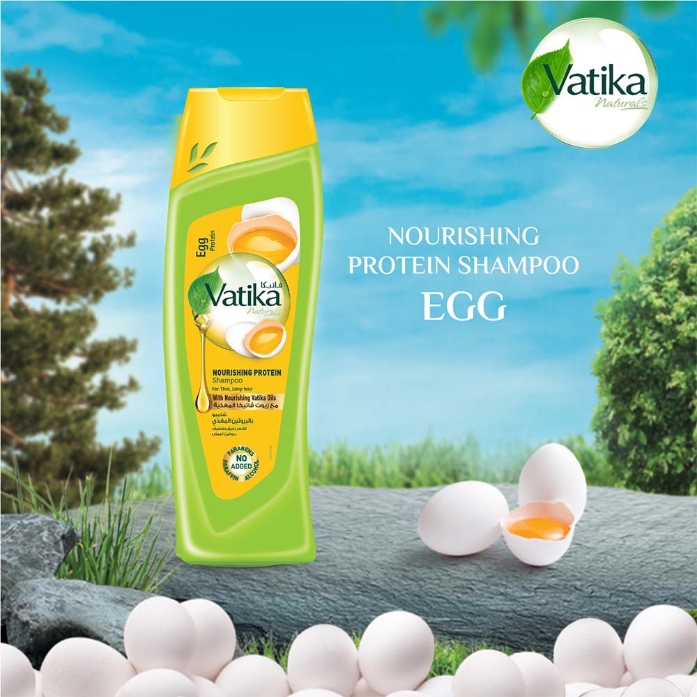Nourishing Protein Shampoo with eggs protein 400 ml Vatika Dabur