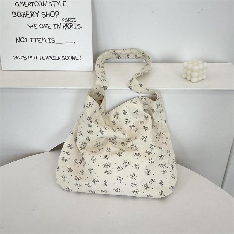 

broken flower canvas bag women s spring and summer new casual one with messenger bag large capacity shoulder bag