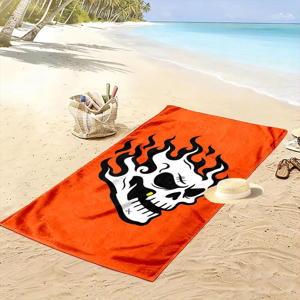 Flaming Skull Design Towel A Must-have Beach Towel for Beach Travel