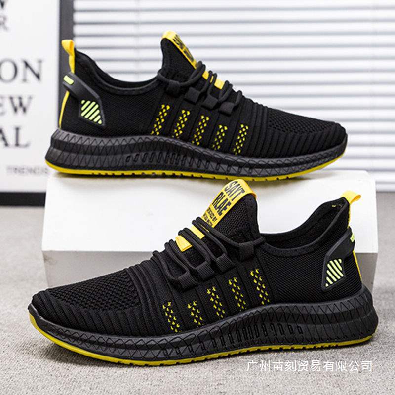 Spring and Autumn Breathable Flying Weaving Men's Shoes Summer Sports Casual Shoes ** Stream Men's Single Mesh Shoes