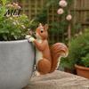 Lifelike Squirrel Sculpture Planter Climber Statue, Cute Sculpture, Resin Waterproof Craft Small Animal Figurine for Plant Pot Edge Decoration
