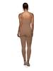 Women's Solid Color Ribbed Sleeveless Bodysuit: Square Neck, Backless, Hip-Lifting Slim-Fit Jumpsuit