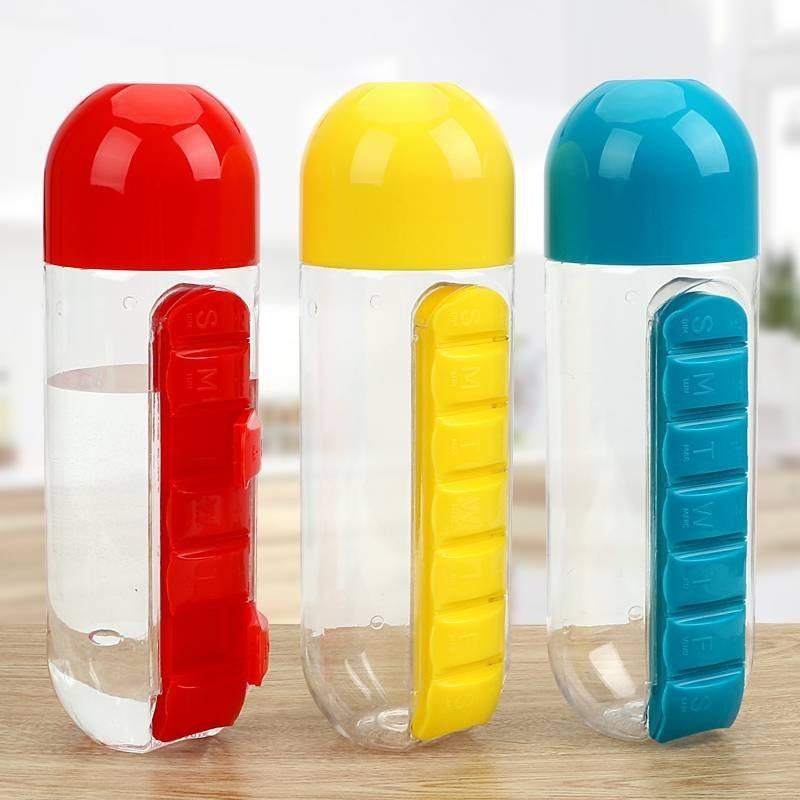 600ml Box Medicine Water Cup Multifunctional Outdoor Travel Mug Material Pc
