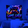 1pc UV Reactive Tapestry, Game Controller Neon Light Effect Tapestry, Trendy and Fashionable Esports Decoration Tapestry