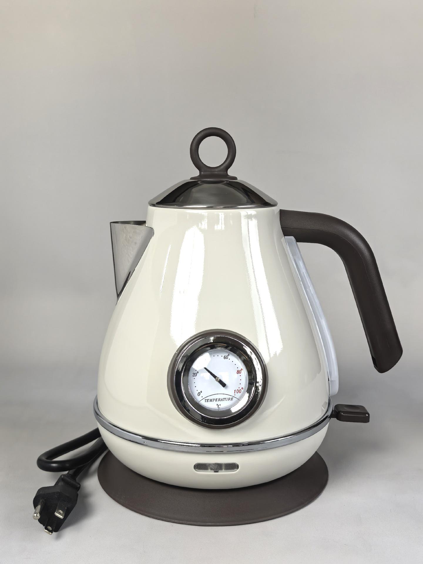 Retro Electric Kettle with Thermometer - New Patent Design