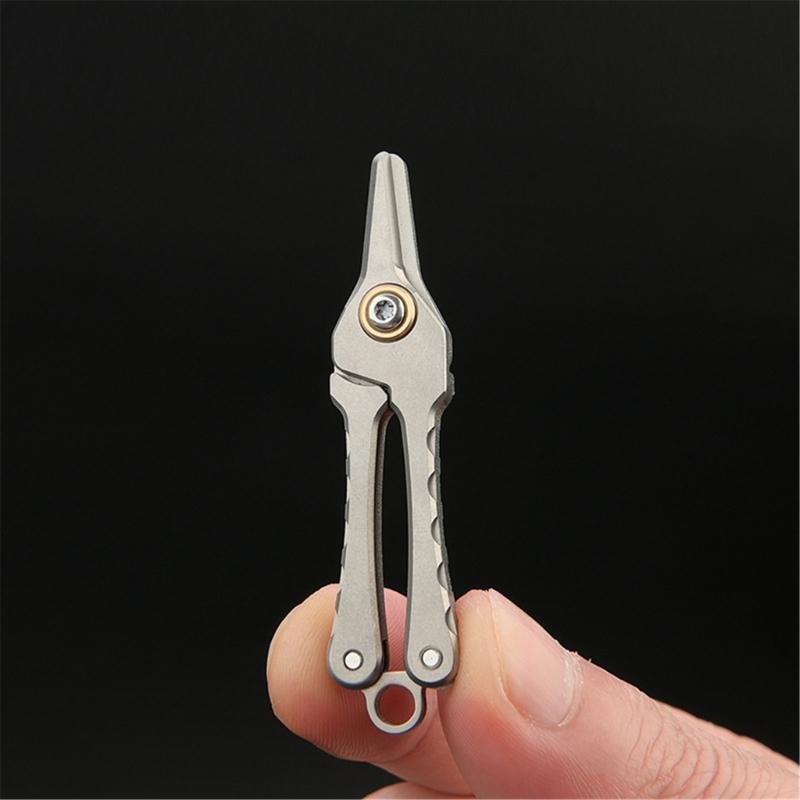Portable Alloy Mini Scissors with Ergonomic Handle for Nose Hair Beard and Eyebrow Grooming Round Tip Nose Hair Trimmer