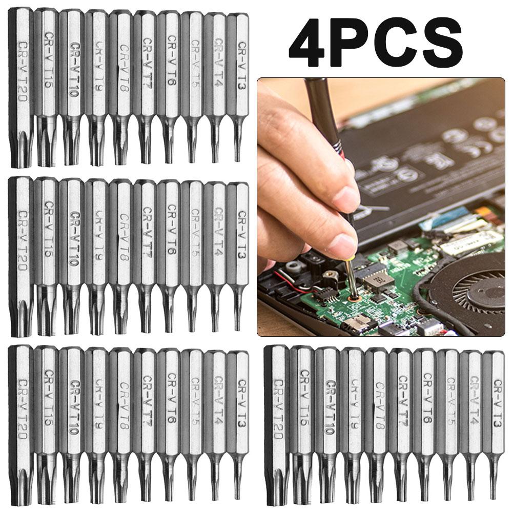 

10pcs CR-V Plum Blossom Bit Set 4mm Torx Bit Set for Repairing Mobile Computer ~