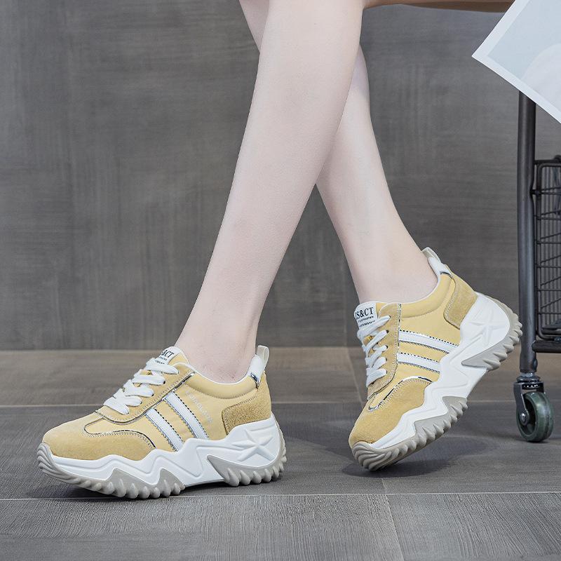 3 Leather Muffin Shoes Spring New Heightened 7 Trendy Brand Versatile Sports