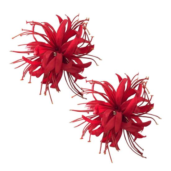 1/2/3Pcs Girl Hairpin Tassel Hair Accessory with Flowing Metal Chain Hibiscus Flower Design Lightweight Handmade Hair Clips