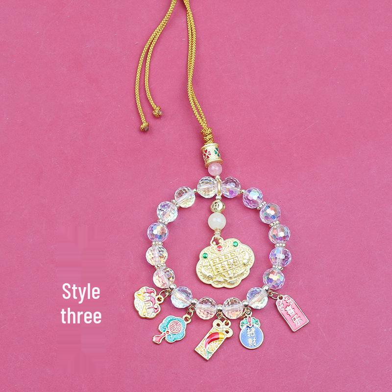 Eighteen-Seed Car Pendant: Safe Travel Charm, Bodhi Bead Ornament, Premium Temple Decoration.
