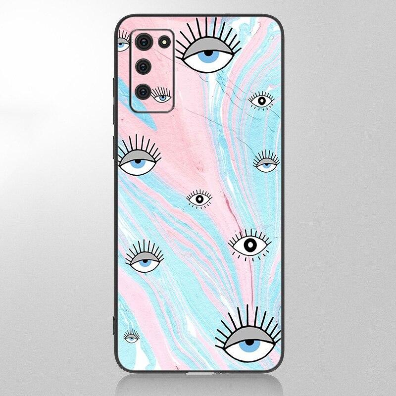 Eye Blue Evil Eye Phone Case For Samsung Galaxy A12 A02S A22 A32 A52 A72 A71 A51 A41 A31 A21 A11 A50 A70 A10S A20S Black Cover