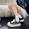 New canvas shoes women's new spring older children's graffiti biscuit shoes platform soles student versatile sports board shoes