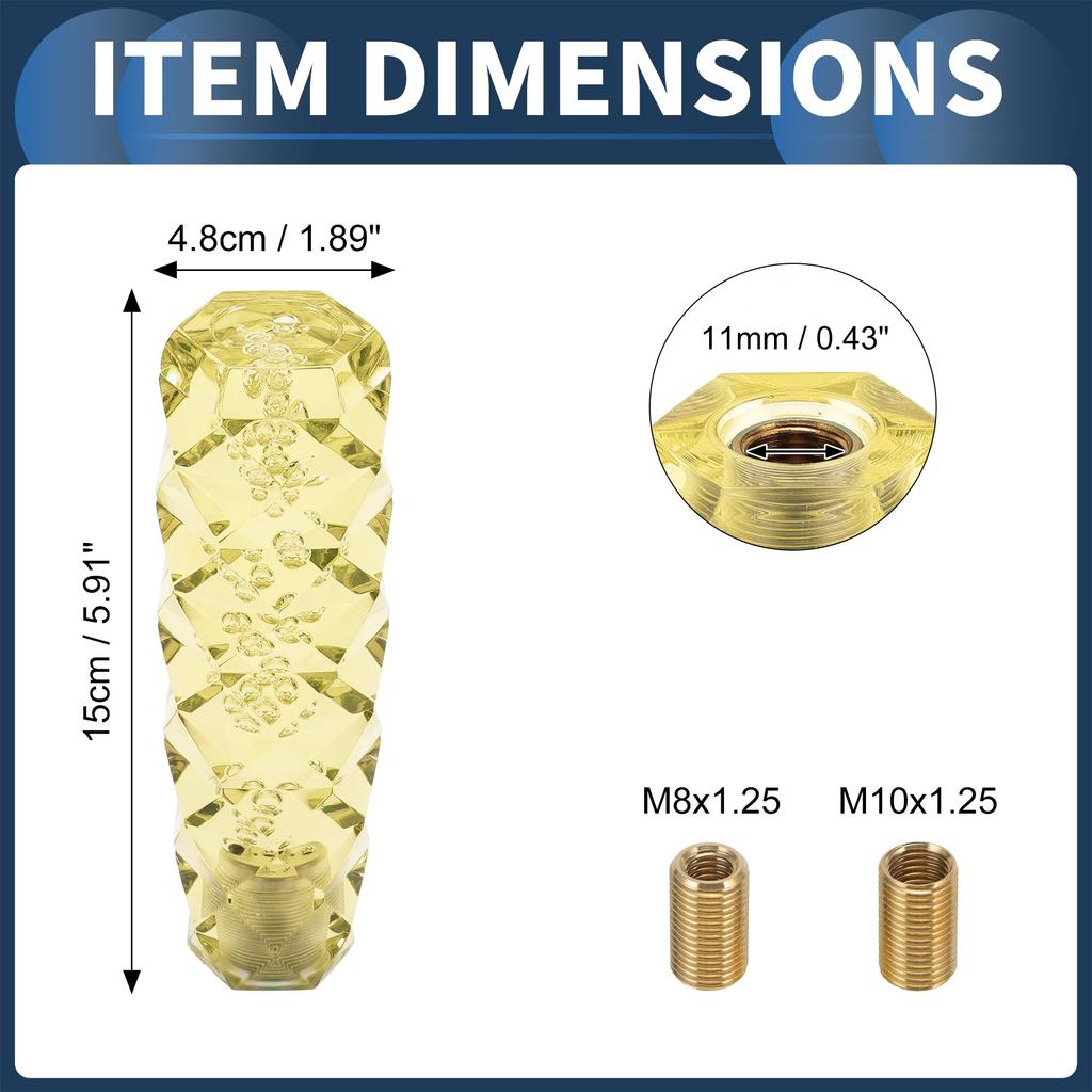 INFINAUTO Diamond Pattern Crystal Shift Knob 15cm Universal Automatic and Manual Car Gear Shift