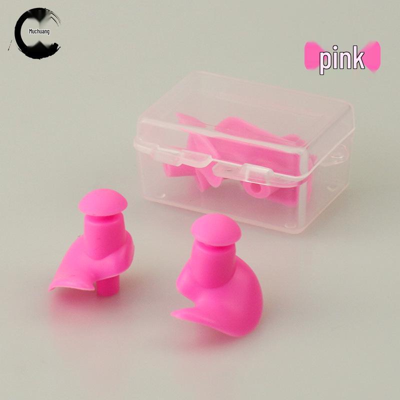 Silicone Waterproof Swimming and Diving Earplugs with Box - Adult Spiral Design