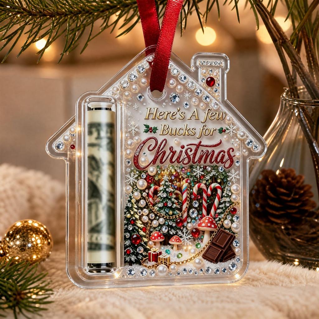 Christmas Ornament - 2D Flat Acrylic Holder Hanging Decoration for Gift Cards and