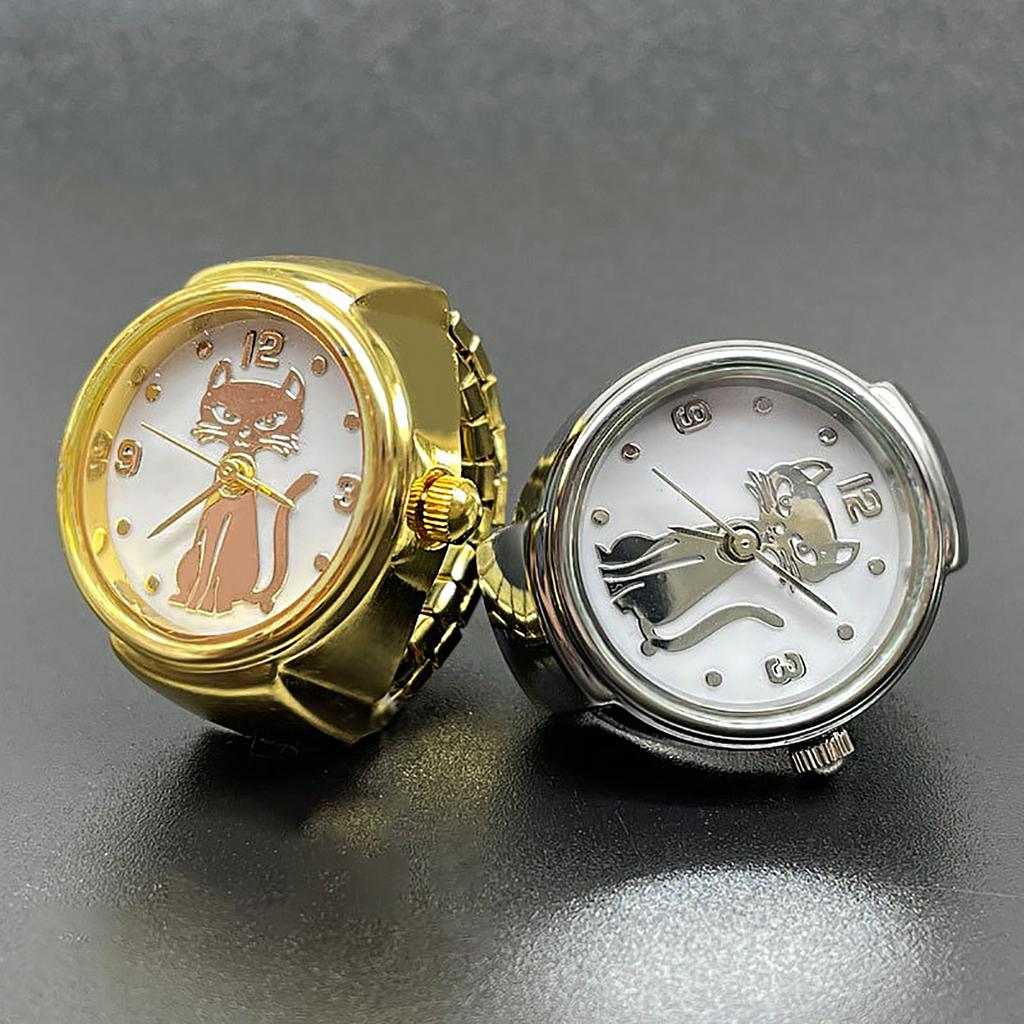 Ring Watch Fashion Square Ring Shape Watch Personality Creative Retro Style Ring Electronic Watch