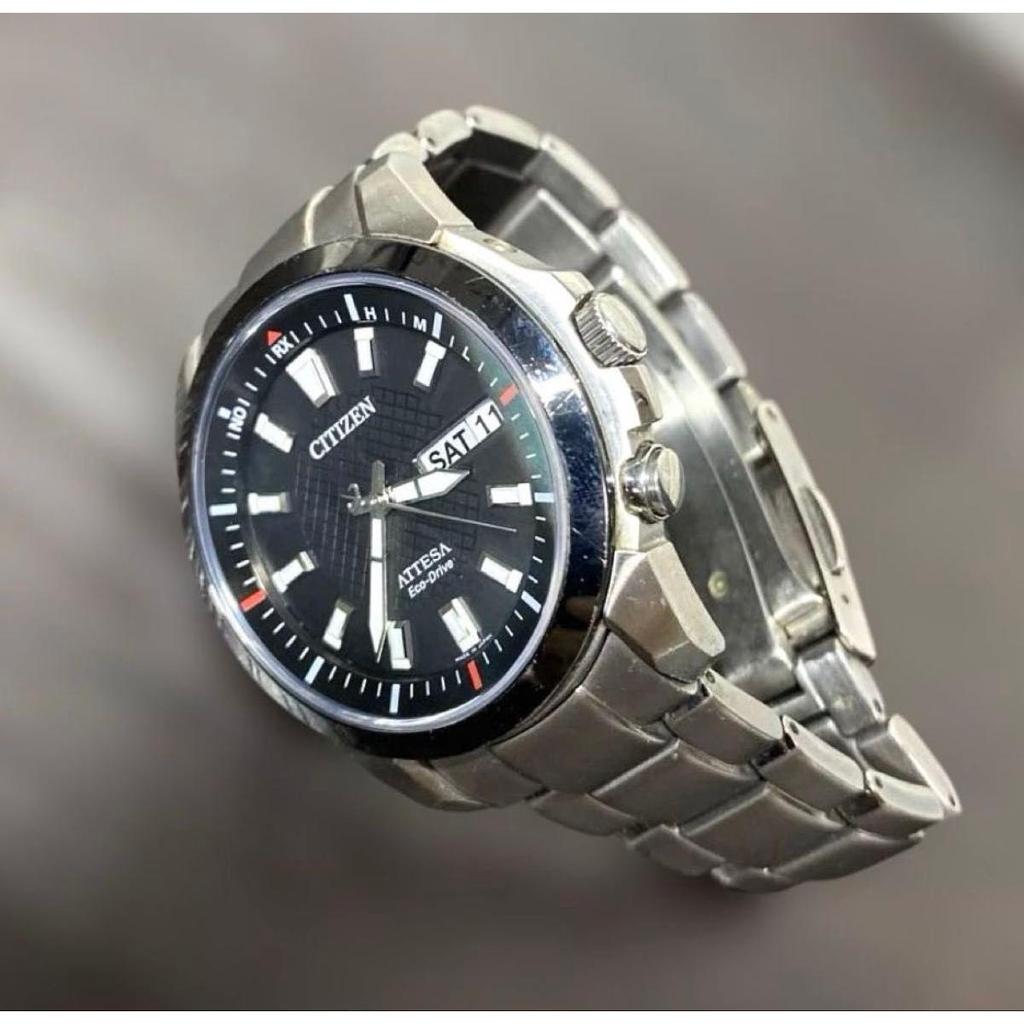 Used [Working Item] CITIZEN/Citizen Atessa H110 Radio Solar Titanium Day Calendar