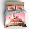 Cute Birthday Pig Decoration Set Soft Comfortable Duvet Cover Bedding Set Included 1*Duvet Cover & 2*Pillowcases, Gift