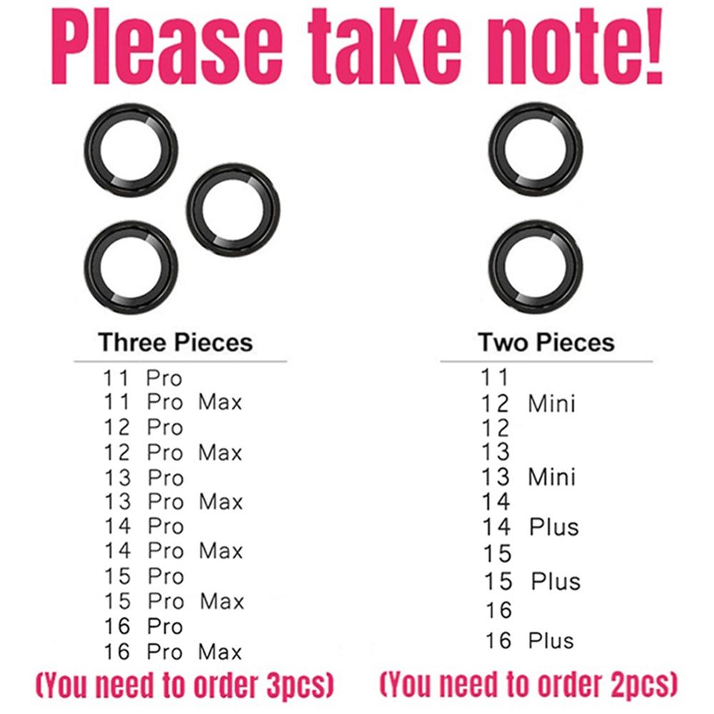 Für iPhone 11 12 13 14 15 16 Pro Max Bling Diamond Metall Kameraobjektivring Schutzkappe mit gehärtetem Glas