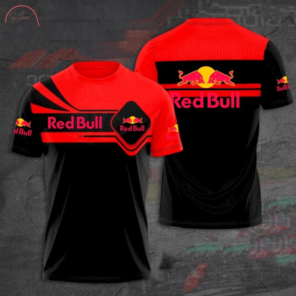 Red Bull Men's Summer New 3D Printed Fashion Short Sleeve Super Large Men's Quick Drying T-shirt Red Bull Racing Team Top