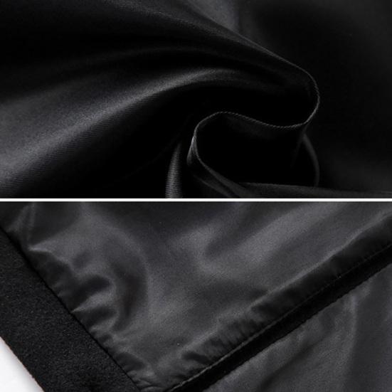 Men Winter Warm Solid Color Woolen Trench Coat Outwear Overcoat Long Jacket