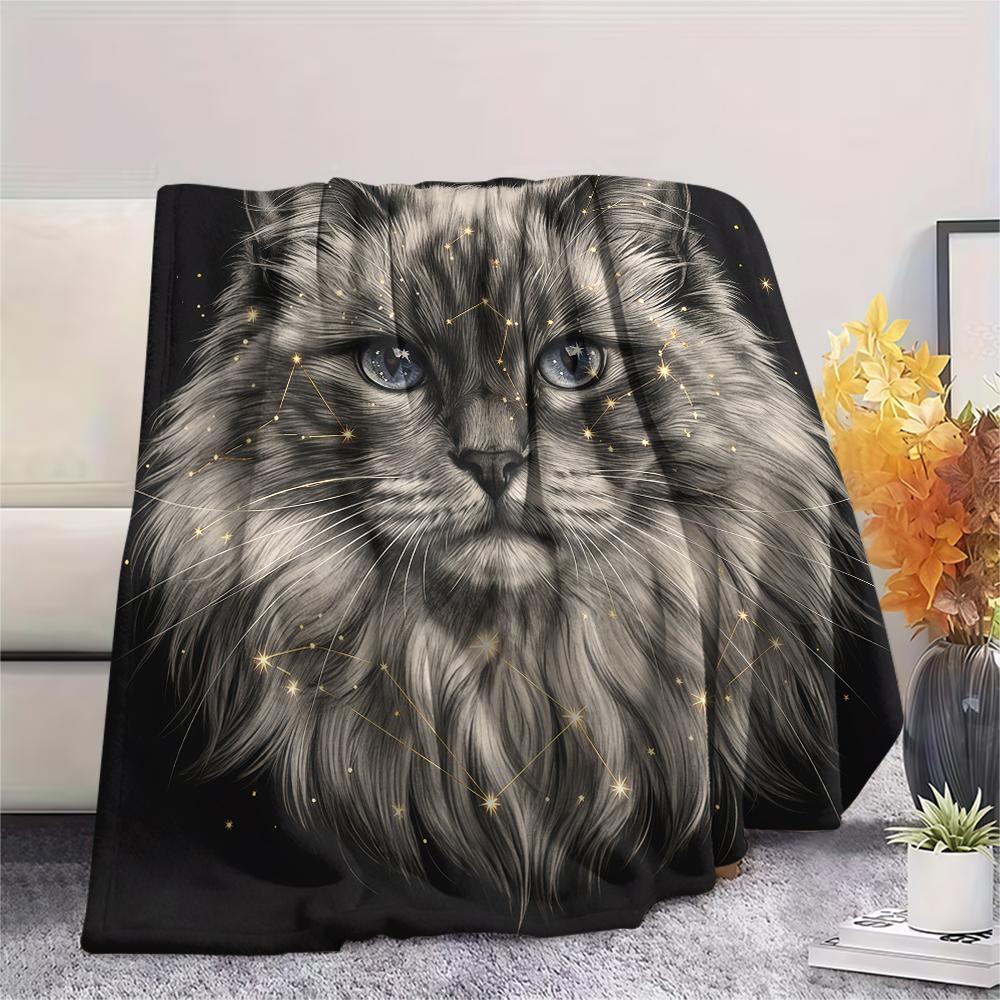 Animal avatar puppy kitten Print Flannel Blanket,High quality Comfortable for All Seasons,Home Decor,Warmth and Comfort,Perfect for Christmas Gifts