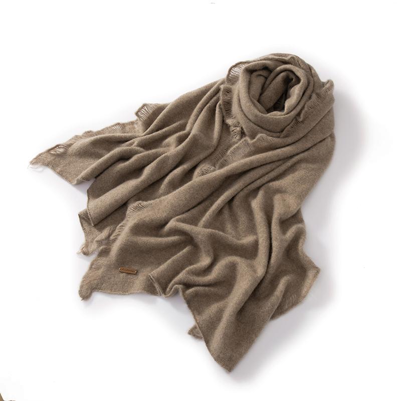 Women 100% Pure Cashmere Scarf Fringe Detail Winter Warm Soft Cozy Tassel Scarf Fashion Casual Wrap Cold Weather Accessory