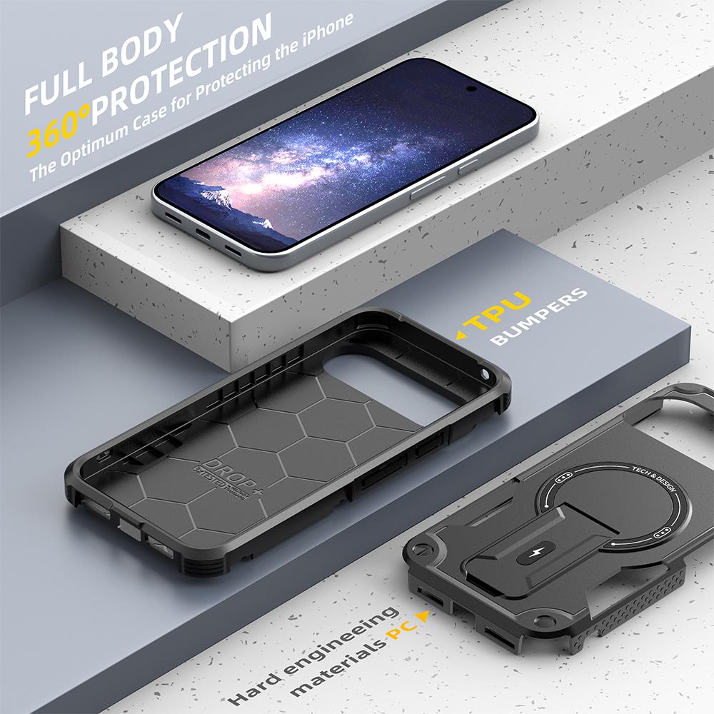Shockproof Rugged Magnetic Charging Invisible Stand Phone Case for Google Pixel 10 9 Pro XL Military Grade Protective Cover
