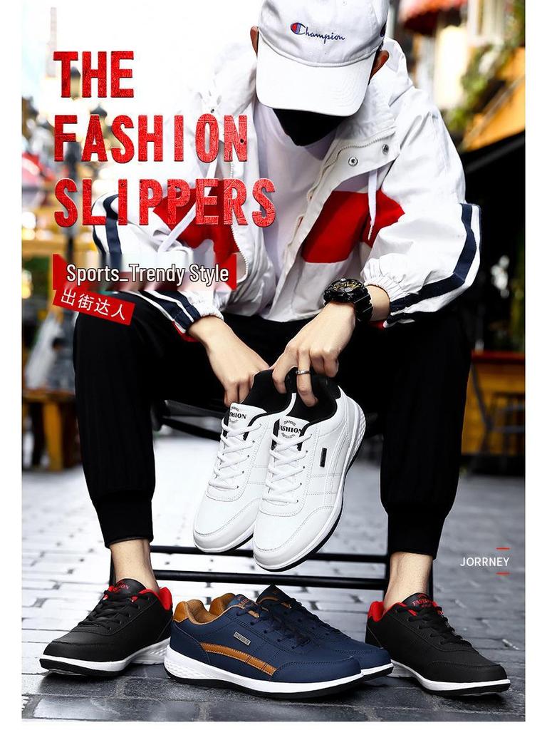 Pánske kožené tenisky veľkých veľkostí - Ležérne & Skate, Bežecká obuv (Veľkosť 48)