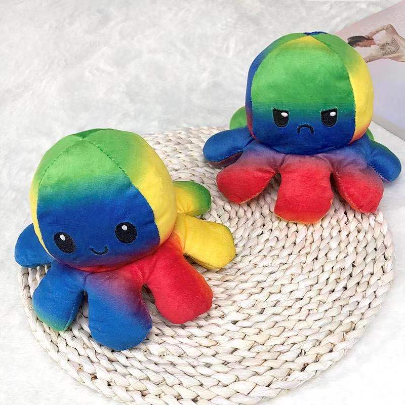Adorable Sequin Double-sided Flip Reversible Octopus Plush Toy For Kids Joyful Moments