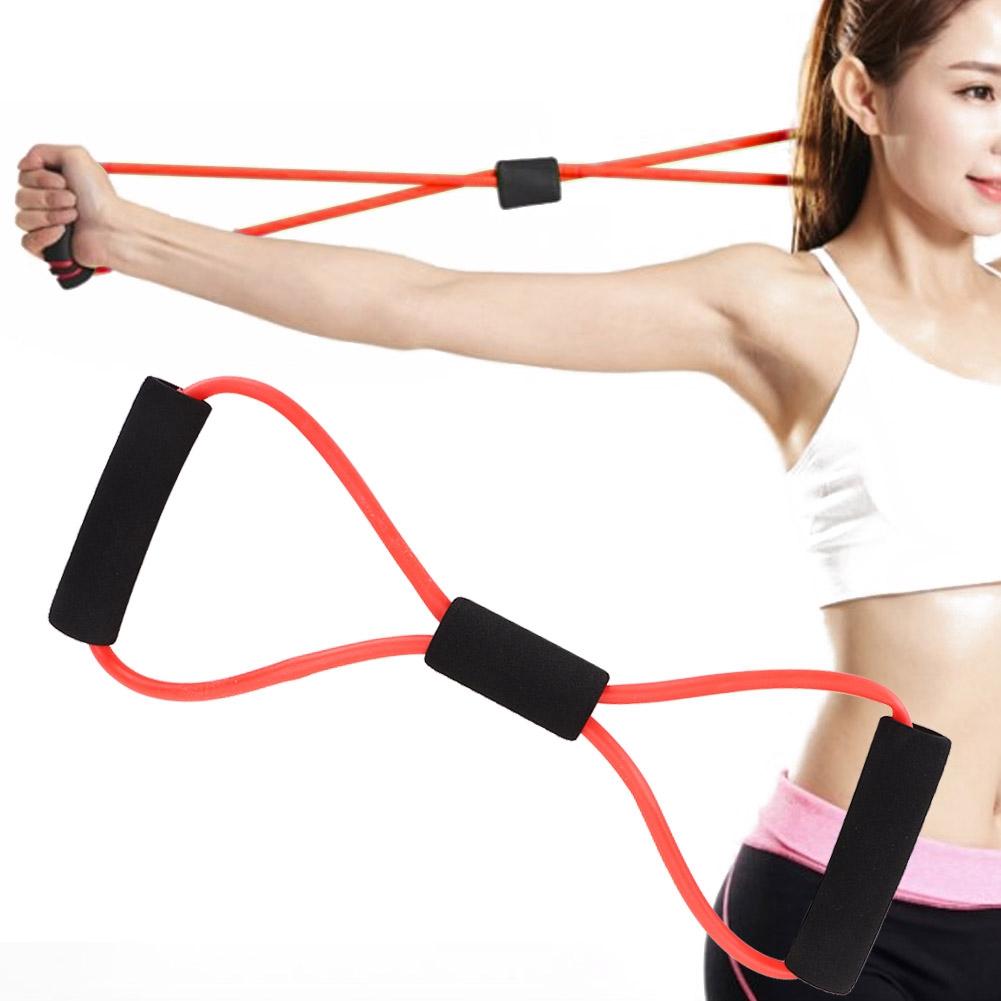 8 Shaped Elastic Fitness Pulling Rope Chest Expander Yoga Body Slimming Tension Band Red