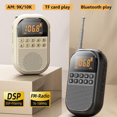Mini Taschen-FM-AM-Radio Großes LCD-Display DSP-Radioempfänger Drahtloser Bluetooth-Lautsprecher TF-Karten-Musikplayer für Senioren 9K/10K