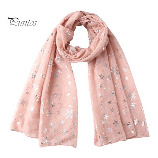 Feiertags-Accessoire Glitzernd Funkelnd Folien-Schneeflocken-Print Schal für Damen, Weihnachten Atmungsaktiv Kaltwetter-Thema Schal Wickel, Herbst Winter
