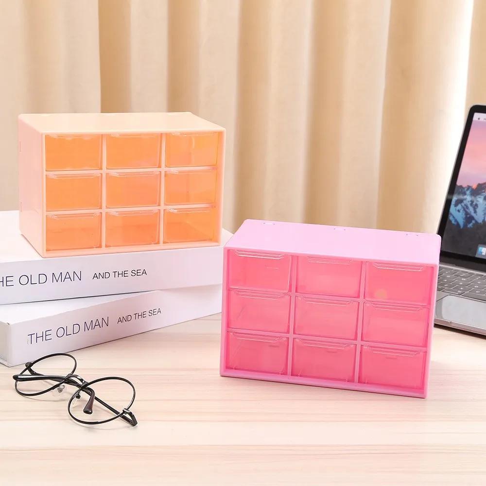 Drawer Storage Box with Adjustable Compartments, Makeup Organizer Small Dividers, Plastic Desktop Cosmetic Container