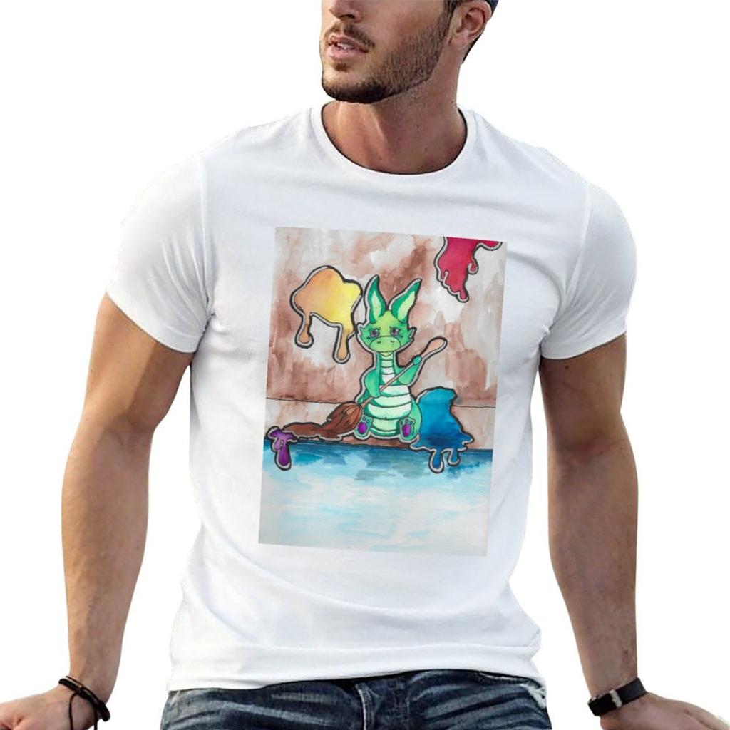Painter Dragon Tshirt Oversized Cute Clothes T Shirt For Unisex