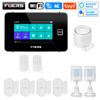 FUERS G64B 4G WiFi Home Security Alarm System Temperature Humidity Display PIR Motion Work with Tuya Smart App 4.3 Inch Screen