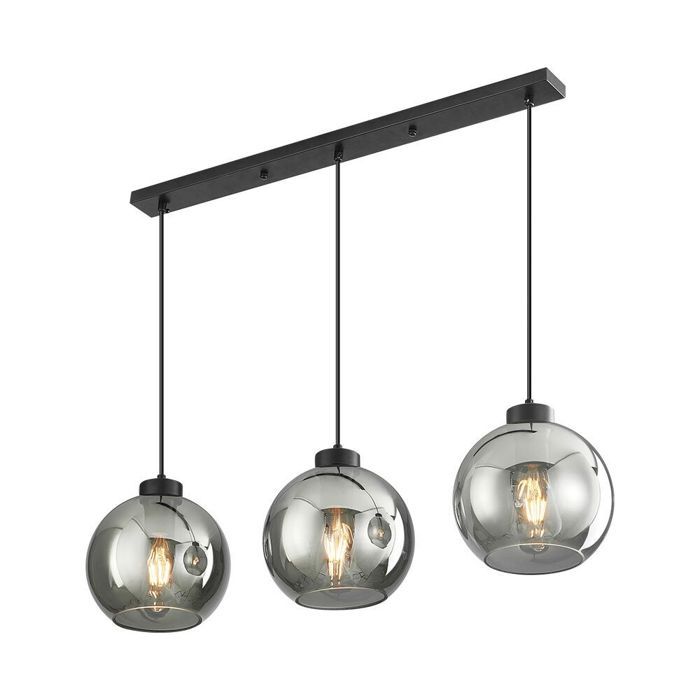 Suspension décorative 3xE27 23W – Verre fumé