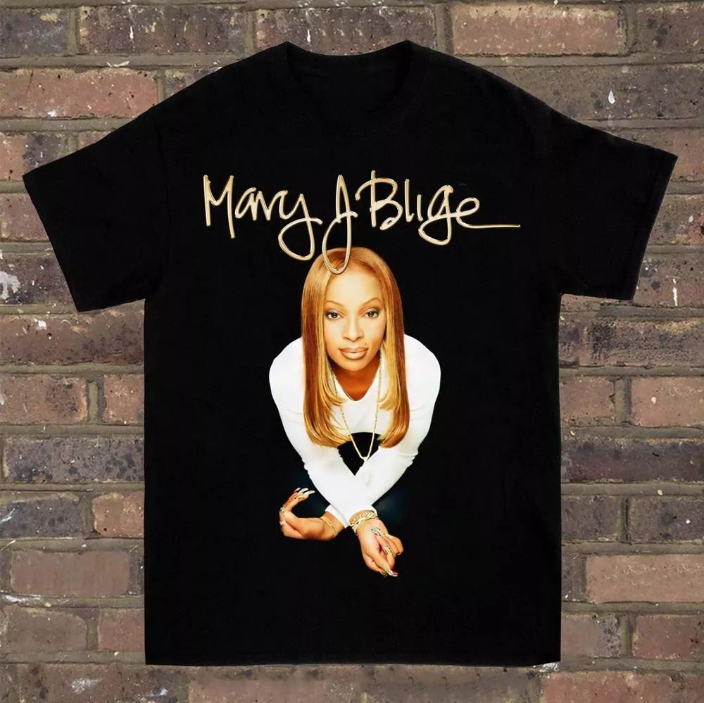 Mary J. Blige TShirt For Men Women Black Short Sleeve Unisex S234XL MR639 Unisex T-Shirt