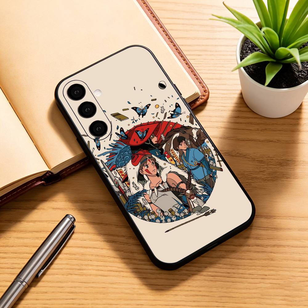 

Princess Mononoke R-Retro Illustration Phone Case For Samsung Galaxy A73,A72,A71,A70,A53,A52,A51,Soft Silicone Black Cover Samsung a42 5g