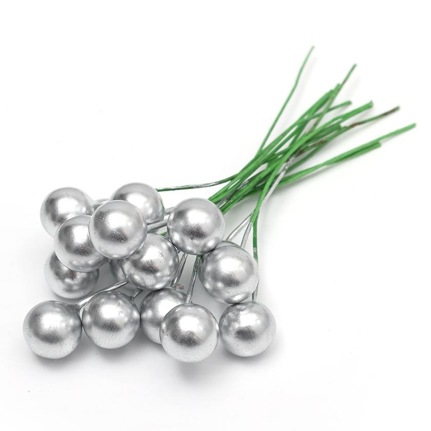 

Xmas Artificial Berry Mini Fake Berry Stems for New Year Christmas Tree Decorations DIY Xmas Holly Berries Wreath Ornaments 50Pcs