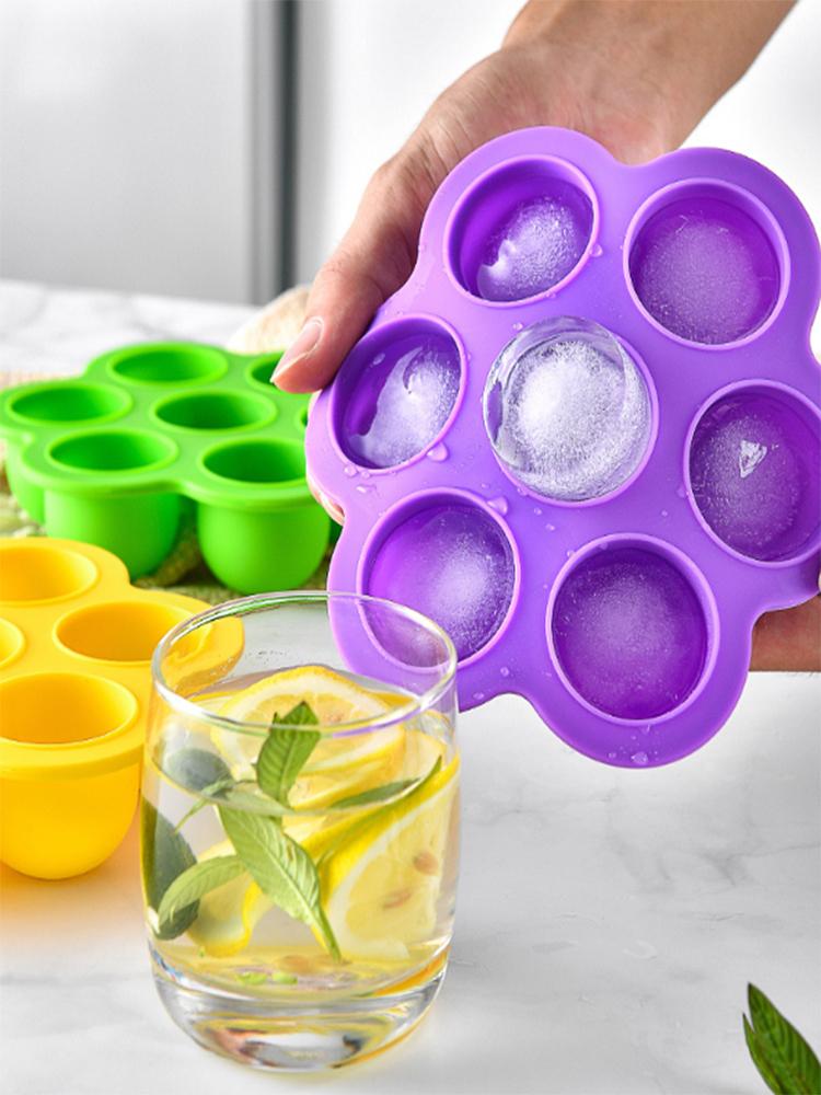 1 molde de silicona para hacer helados con 7 agujeros, para hacer bolas de helado, accesorios de cocina para el hogar y batidos de frutas para bebés