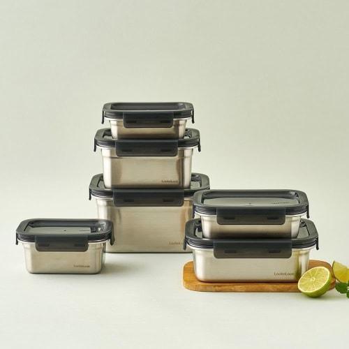 Bestco Stainless Steel Storage Container, Microwave, Oven, and Dishwasher Safe, 1.2L, Rectangular, Silver, Lock & Lock, Stainless Hard, LST515