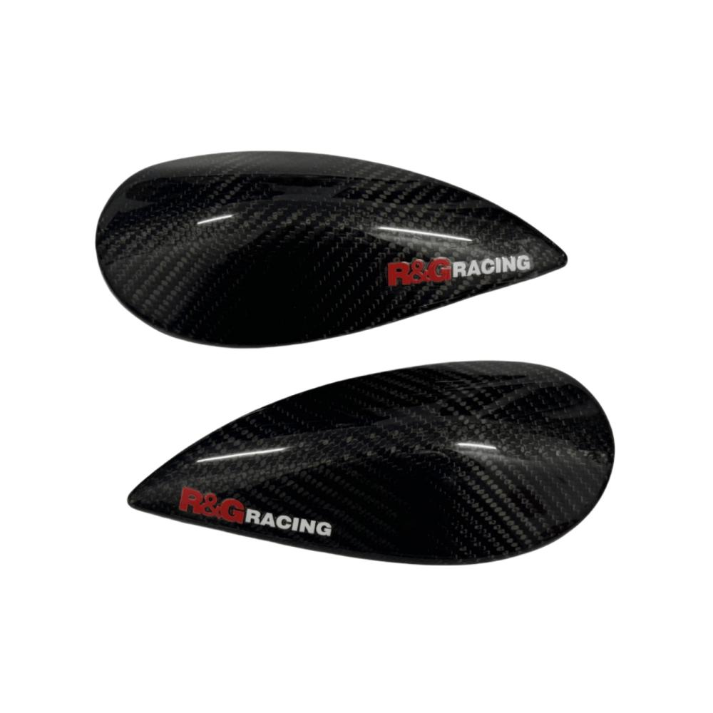 For KAWASAKI Ninja 650 Z650 2017-2023 2024 Carbon Fiber Motorcycle Accessories Rear Foot Heel Guards  Footrest Wings Protector Gloss-Logo-1set