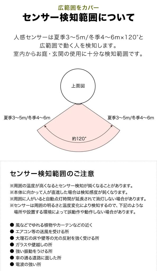 Set of 4 LED Sensor Garden Warm Automatically Turns Security Waterproof ottostyle.jp Lights, Lights, Round, White, Indoor/Outdoor, Battery-Operated,