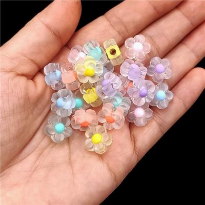 10pcs 13mm Transparent/matte Heart Plum Blossom Beads For DIY Necklace Bracelet Jewelry Making Handmade Material Fashion Jewelry Accessory