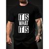 Light 3D Print Men'S Comfortable T-Shirt with Letter Pattern for Summer Short Sleeves