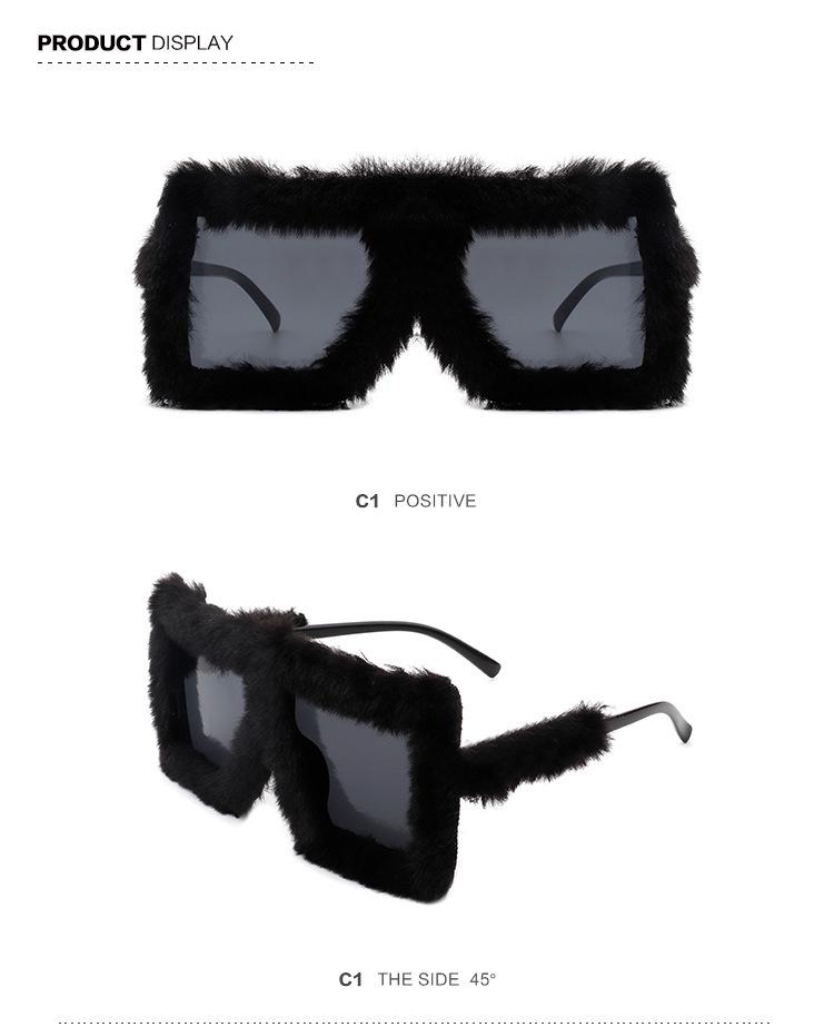 Pipi Kid Disco Furry Plush Sunglasses: Square Glasses, Christmas Mirror Decoration
